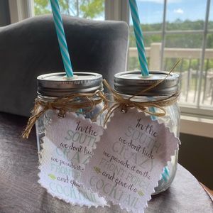 Mason Jar Glasses with lids and straws